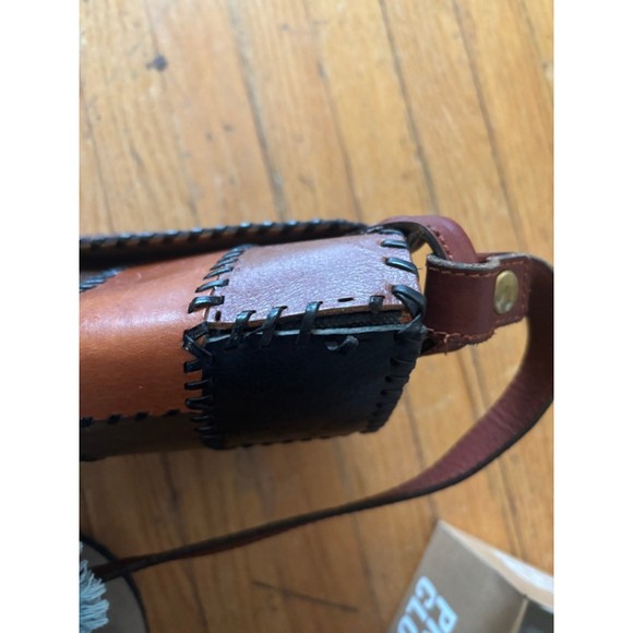 Patricia Nash Patchwork Leather Crossbody Bag Brown Black One Size - Picture 8 of 13